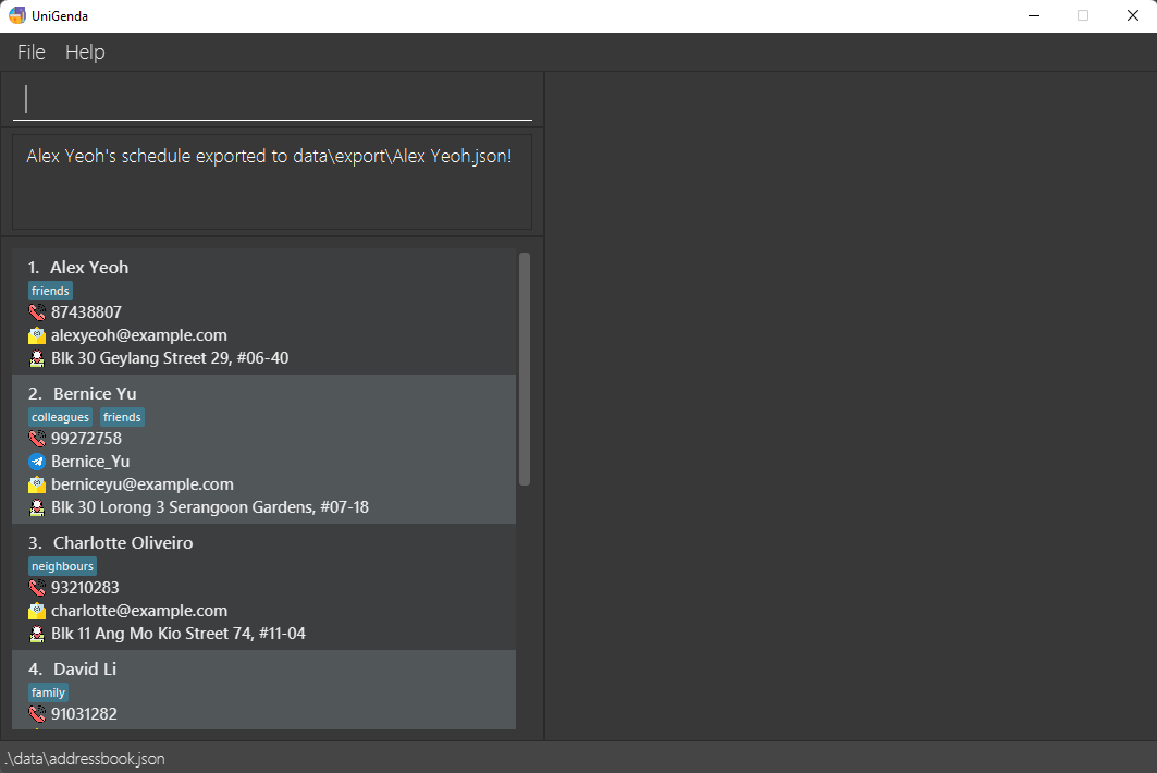 result for exportSchedule 1