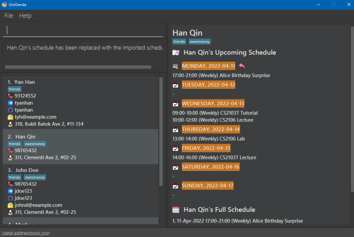 result for importSchedule